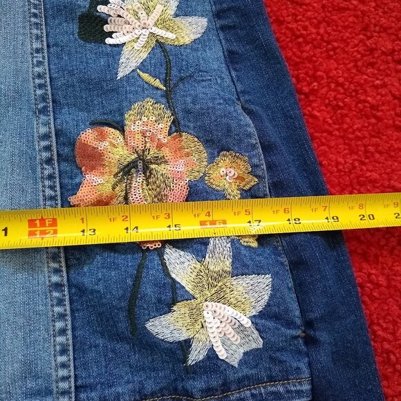 Desigual denim patchwork floral mini dress - Picture 8 of 9